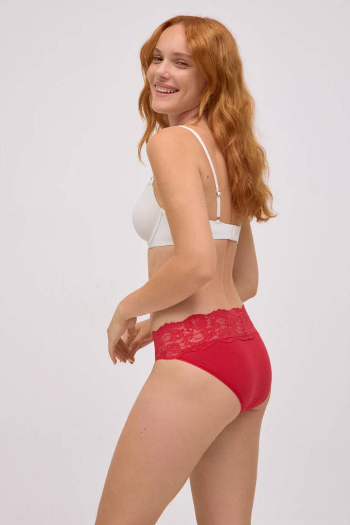 BRAGA MIDI MUJER ENCAJE ROJO YSABEL MORA - Imagen 4