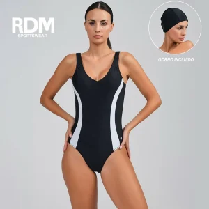 BAÑADOR ESCOTE PICO + GORRO RDM