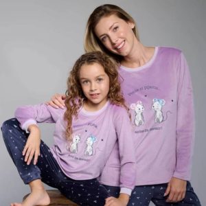 PIJAMA TERCIOPELO MUJER ESTAMPADO DIVERTIDO MUYDEMI