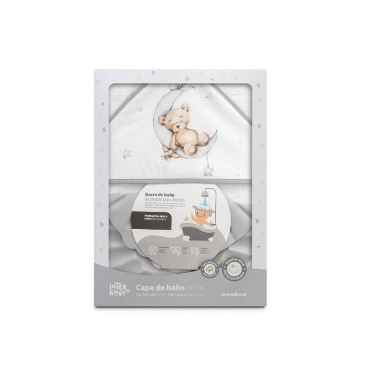 CAPA DE BAÑO + GORRO OSO DURMIENDO INTERBABY
