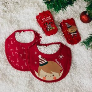 BABEROS BEBE PACK 2 ESTAMPADOS NAVIDEÑOS YSABEL MORA