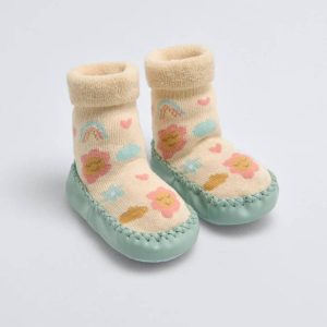 CALCETINES ZAPATILLA BEBE TERMICA SWEET FLOWERS YSABEL MORA