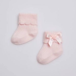 CALCETINES BASICO RECIEN NACIDO LAZO YSABEL MORA