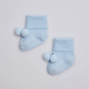 CALCETINES BASICO RECIEN NACIDO BORLAS YSABEL MORA