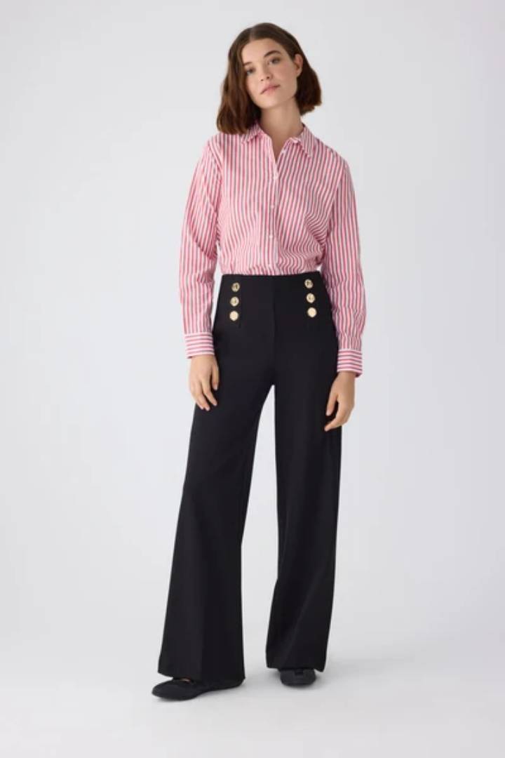 PANTALON ANCHO DE TIRO ALTO CON BOTONES DECORATIVOS YSABEL MORA - Imagen 2