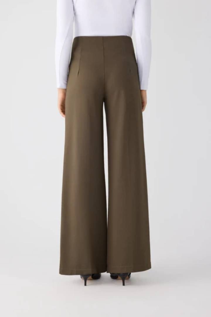 PANTALON ANCHO DE TIRO ALTO CON BOTONES DECORATIVOS YSABEL MORA - Imagen 5
