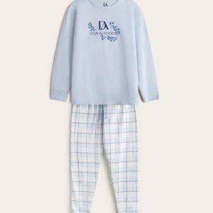 PIJAMA NIÑA CUADROS DON ALGODON