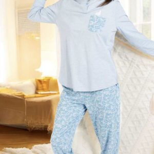 PIJAMA MUJER ALGODON MARIPOSAS OLYMPUS