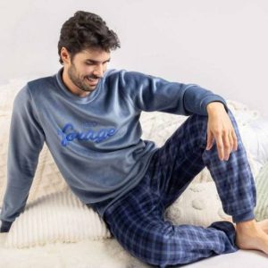 PIJAMA HOMBRE MICRO CORALINA CUADROS OLYMPUS