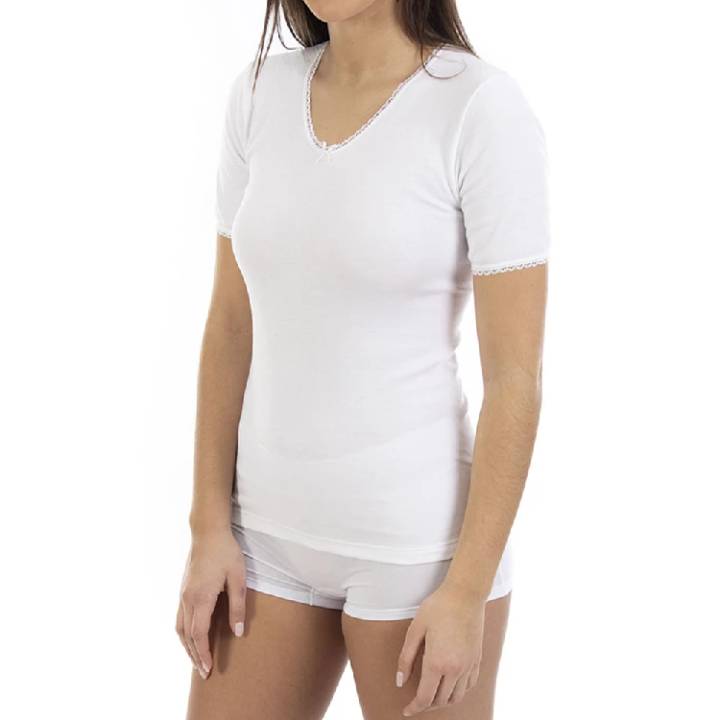 CAMISETA MUJER INTERIOR MANGA CORTA AFELPADA LACOTEX - Imagen 3