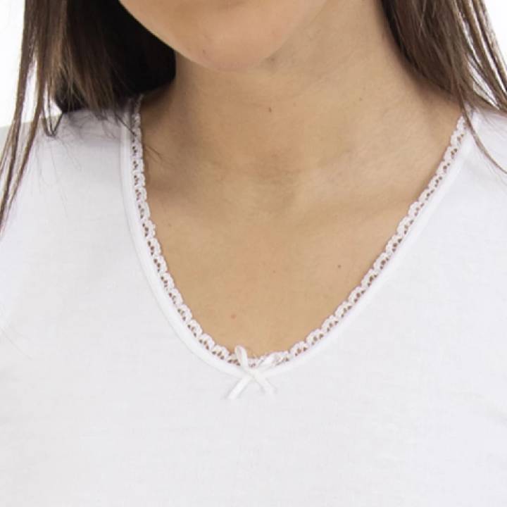 CAMISETA MUJER INTERIOR MANGA CORTA AFELPADA LACOTEX - Imagen 4