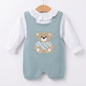 CONJUNTO LANA PETO CON CAMISA OSITO GLORY BEBE