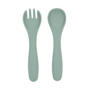 JUEGO DE CUCHARA Y TENEDOR PLATINUM SILICONE SAGE