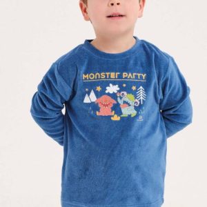 PIJAMA NIÑO TERCIOPELO FIESTA MONSTRUOS DON ALGODON