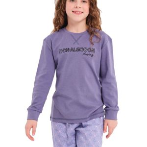 PIJAMA NIÑA ALGODON LILA DON ALGODON