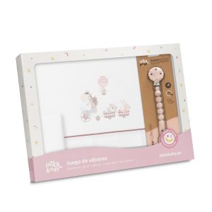 SABANA CUNA JIRAFA CON BICICLETA + BROCHE INTERBABY